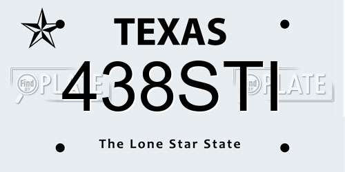 438STI Texas License Plate