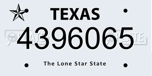 4396065 Texas License Plate