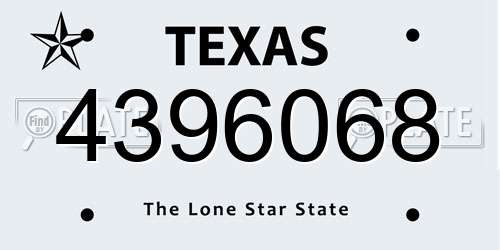 4396068 Texas License Plate