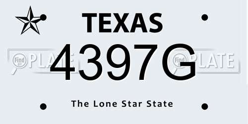 4397G Texas License Plate