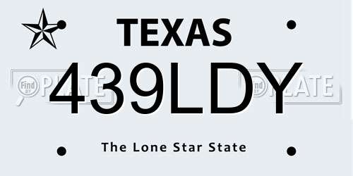 439LDY Texas License Plate