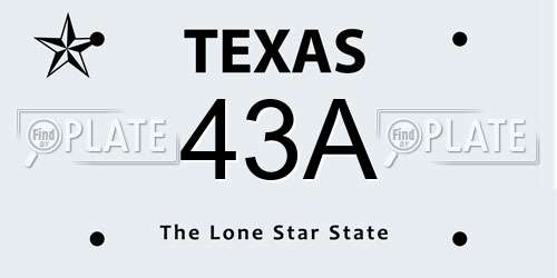 43A Texas License Plate
