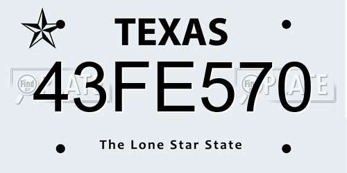 43FE570 Texas License Plate