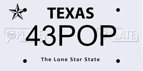 43POP Texas License Plate