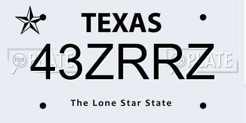 43ZRRZ Texas License Plate