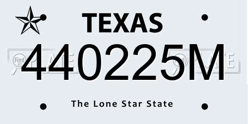 440225M Texas License Plate