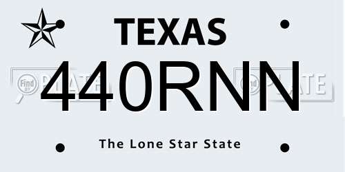 440RNN Texas License Plate