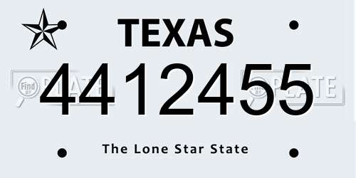 4412455 Texas License Plate