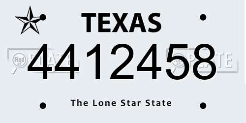 4412458 Texas License Plate