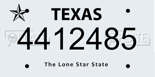4412485 Texas License Plate