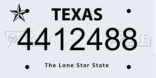 4412488 Texas License Plate