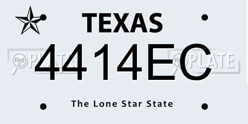 4414EC Texas License Plate