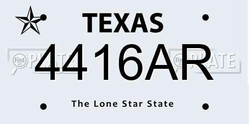 4416AR Texas License Plate