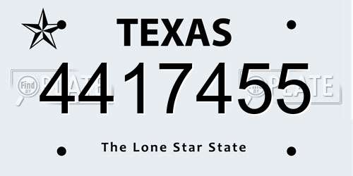 4417455 Texas License Plate