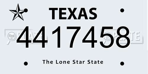 4417458 Texas License Plate
