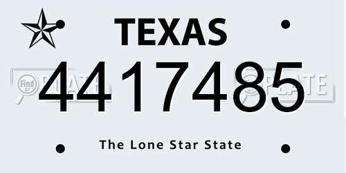 4417485 Texas License Plate