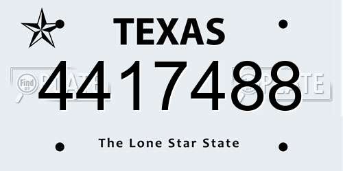 4417488 Texas License Plate