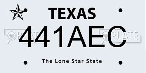 441AEC Texas License Plate
