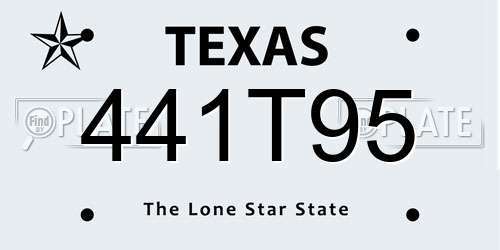 441T95 Texas License Plate