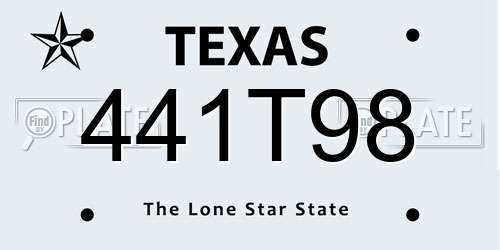 441T98 Texas License Plate
