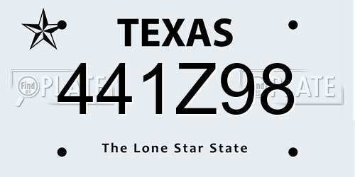 441Z98 Texas License Plate