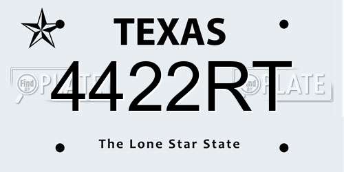 4422RT Texas License Plate