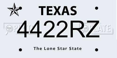 4422RZ Texas License Plate