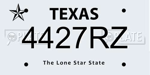 4427RZ Texas License Plate