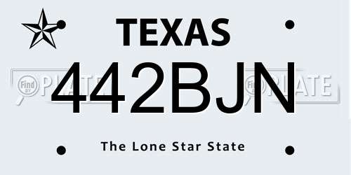 442BJN Texas License Plate