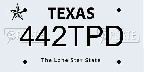 442TPD Texas License Plate
