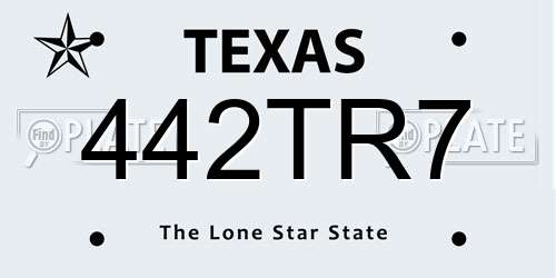 442TR7 Texas License Plate