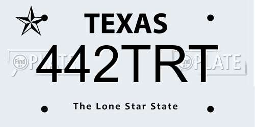 442TRT Texas License Plate