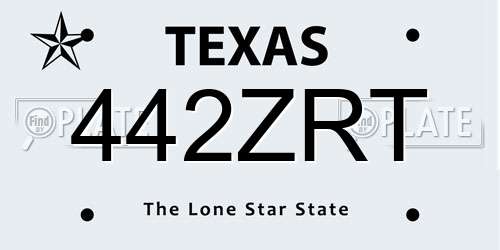 442ZRT Texas License Plate