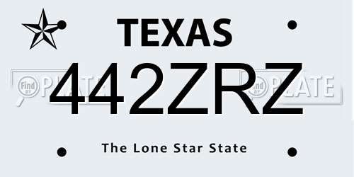 442ZRZ Texas License Plate