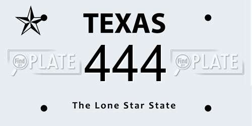 444 Texas License Plate