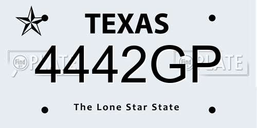 4442GP Texas License Plate