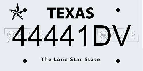 44441DV Texas License Plate