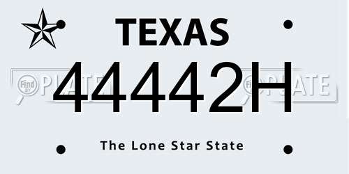 44442H Texas License Plate