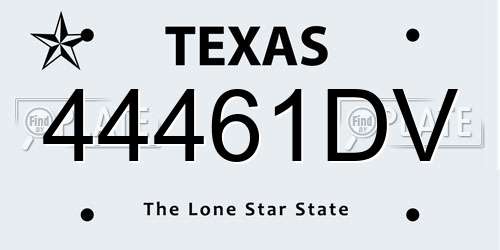 44461DV Texas License Plate