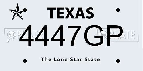 4447GP Texas License Plate