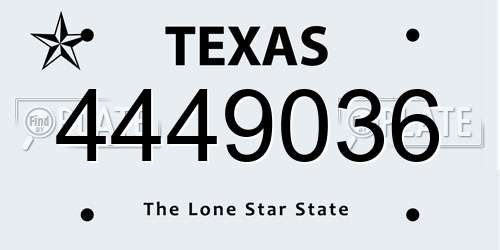 4449036 Texas License Plate