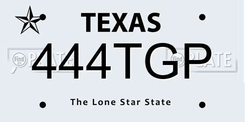 444TGP Texas License Plate