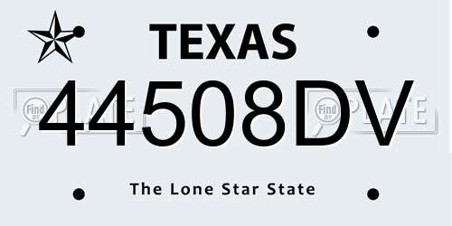 44508DV Texas License Plate