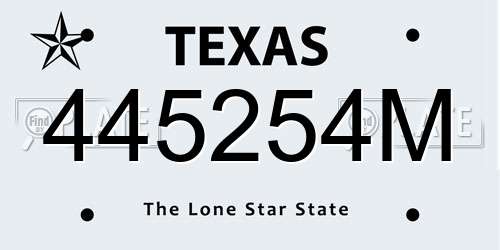 445254M Texas License Plate