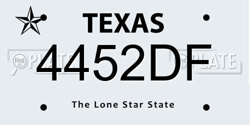 4452DF Texas License Plate