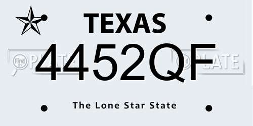 4452QF Texas License Plate