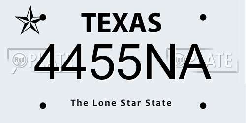 4455NA Texas License Plate