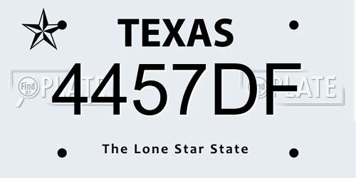 4457DF Texas License Plate