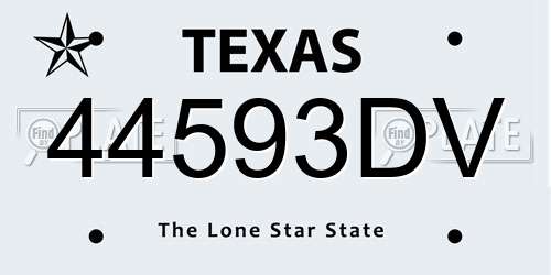 44593DV Texas License Plate