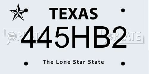 445HB2 Texas License Plate